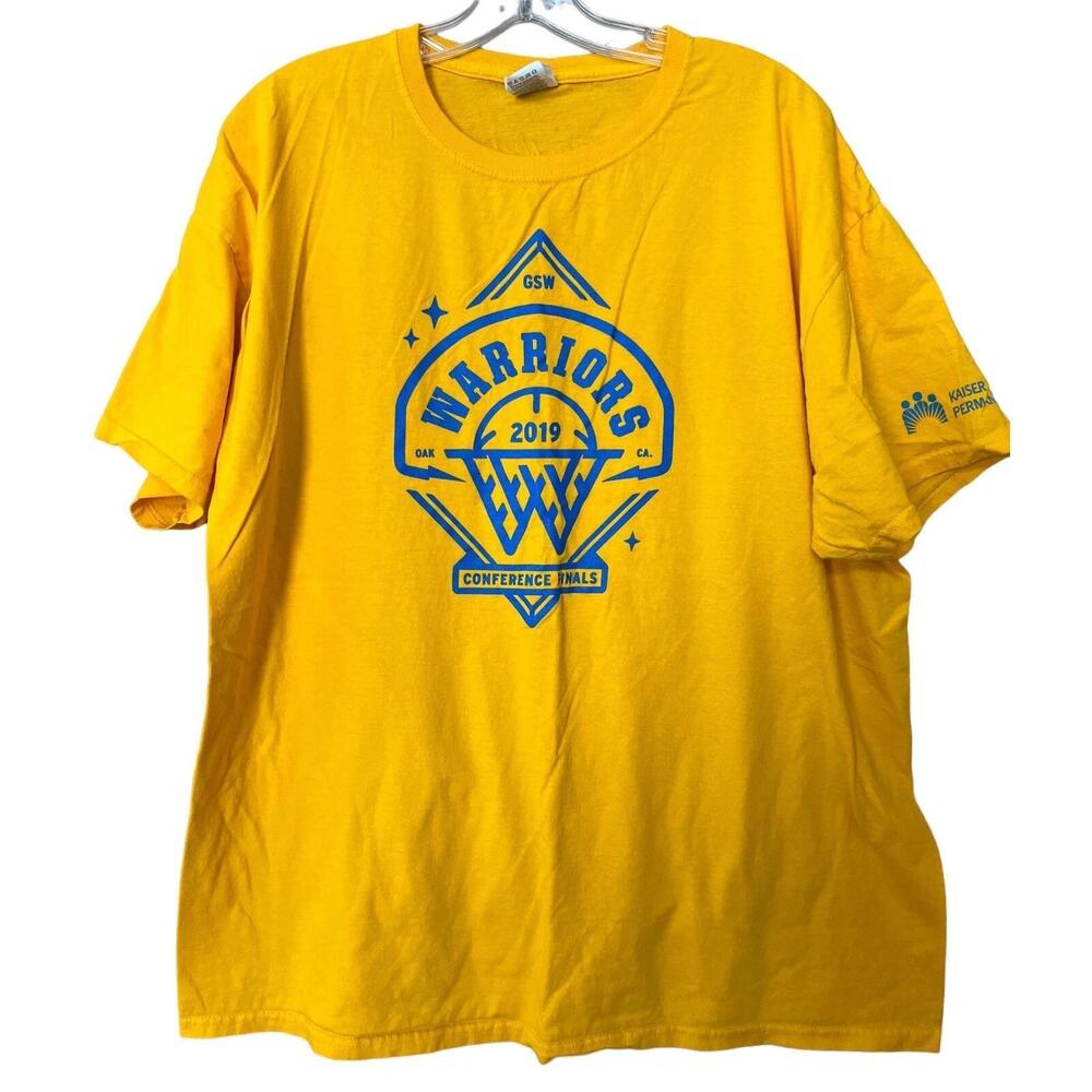 Golden State Warriors Nba Tshirt Adult Gold 2019 Conference Finals Basketball